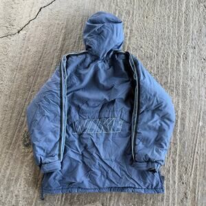 VINTAGE Y2K BLUE NIKE SHERPA LINED JACKET SPORTWEAR SILVER TAG MENS XL